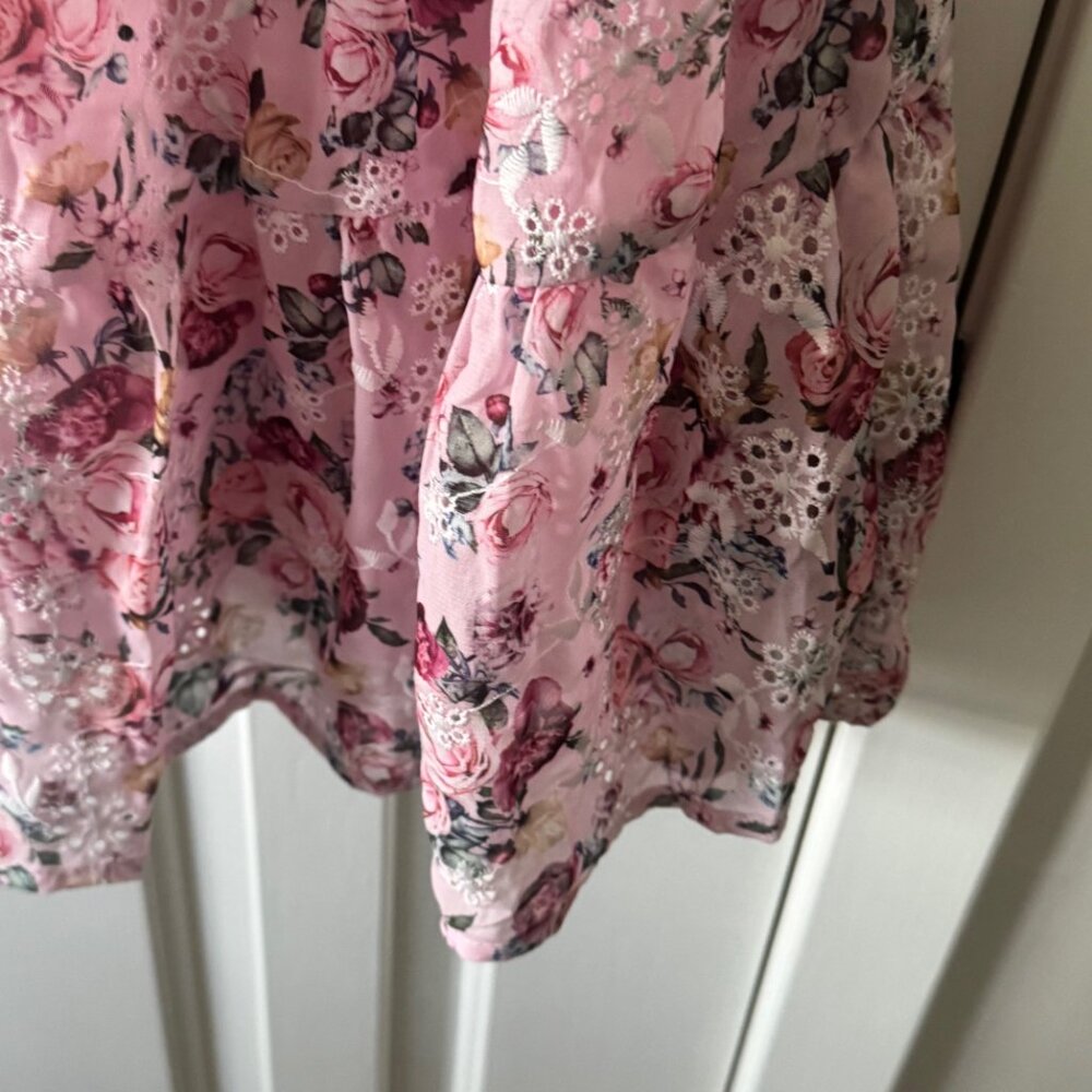 Blue Rain Womens Pink Floral Mini Dress Size S Small P3 - Picture 8 of 13